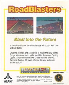 RoadBlasters - Box - Back Image