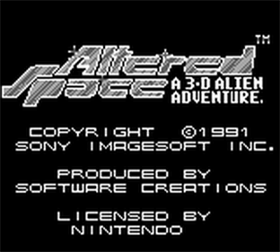 Altered Space: A 3-D Alien Adventure - Screenshot - Game Title Image