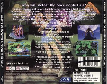 Master of Monsters: Disciples of Gaia - Box - Back Image
