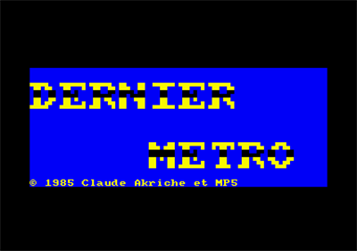 Dernier Metro - Screenshot - Game Title Image