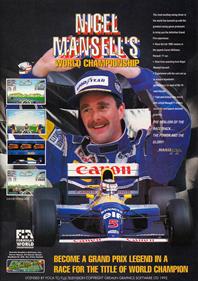 Nigel Mansell's World Championship - Advertisement Flyer - Front Image