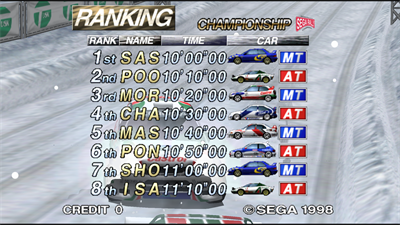 Sega Rally 2 Championship - Screenshot - High Scores Image
