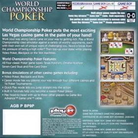 World Championship Poker - Box - Back Image