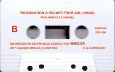 Profanation 2: Escape from Abu Simbel - Cart - Back Image
