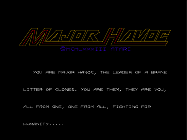 Major Havoc - Screenshot - Game Title Image