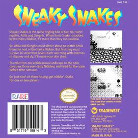 Sneaky Snakes - Box - Back Image