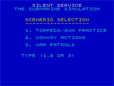 Silent Service  - Screenshot - Game Select Image