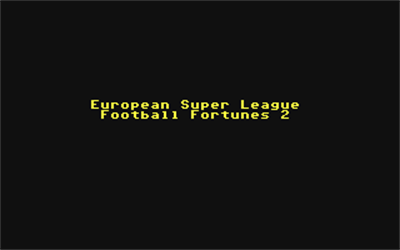 Football Fortunes II: European Super League - Screenshot - Game Title Image