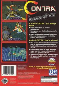 Contra: Legacy of War - Box - Back Image
