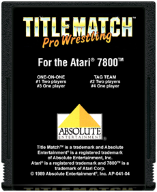 Title Match Pro Wrestling - Cart - Front Image