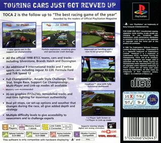 TOCA 2: Touring Car Challenge - Box - Back Image