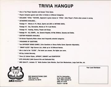 Trivia Hangup - Advertisement Flyer - Back Image