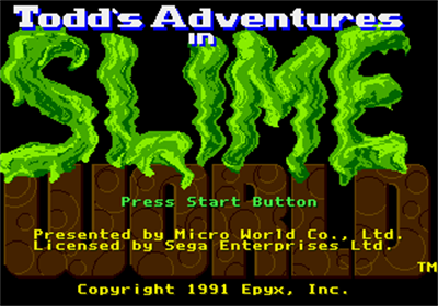 Todd's Adventures in Slime World - Screenshot - Game Title Image