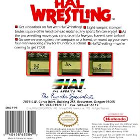 Hal Wrestling - Box - Back Image