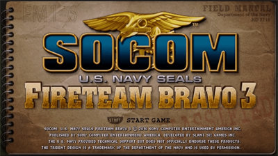 SOCOM: U.S. Navy SEALs: Fireteam Bravo 3 - Screenshot - Game Title Image
