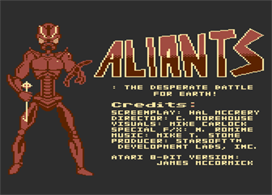 Aliants: The Desperate Battle For Earth!  - Screenshot - Game Title Image