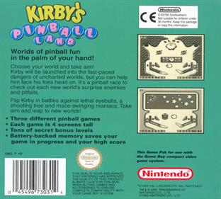 Kirby's Pinball Land - Box - Back Image
