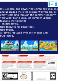 You Super Mario Bros. Me: Summer Special - Box - Back Image