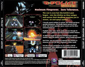 G-Police: Weapons of Justice - Box - Back Image