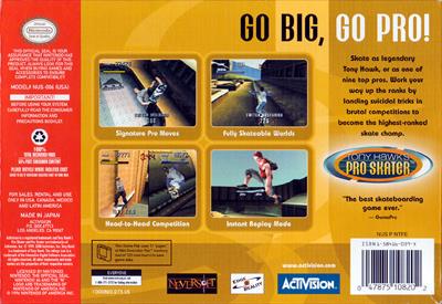 Tony Hawk's Pro Skater - Box - Back Image