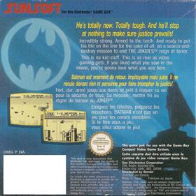 Batman: The Video Game - Box - Back Image