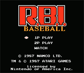 R.B.I. Baseball - Screenshot - Game Title Image