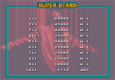 Michael Jackson's Moonwalker - Screenshot - High Scores Image