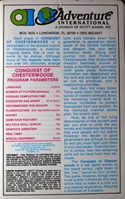 Conquest of Chesterwoode - Box - Back Image