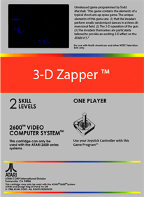 3-D Zapper - Box - Back Image