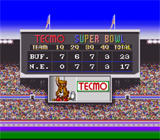 Tecmo Super Bowl - Screenshot - Game Over Image