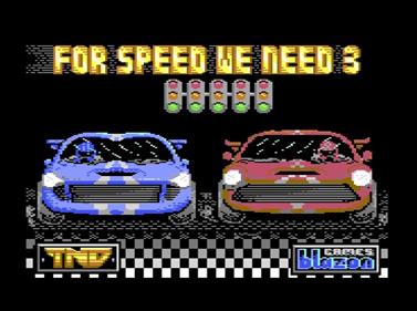 For Speed We Need 3 - Screenshot - Game Title Image