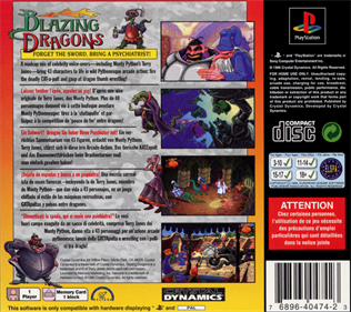 Blazing Dragons - Box - Back Image