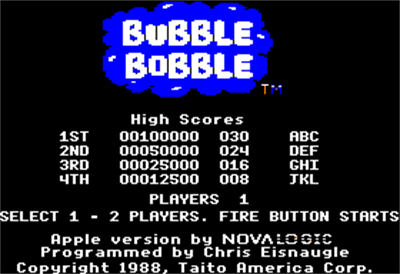 Bubble Bobble - Screenshot - Game Title Image