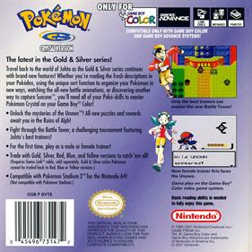 Pokémon Crystal Version - Box - Back Image