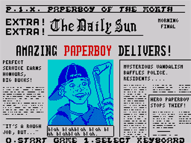 Paperboy - Screenshot - Game Select