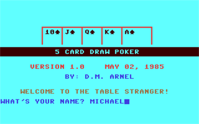 5 Card Draw Poker - Screenshot - Game Title Image