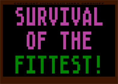 Survival of the Fittest - Screenshot - Game Title Image