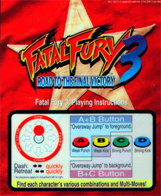 Fatal Fury 3: Road to the Final Victory - Arcade - Controls Information Image