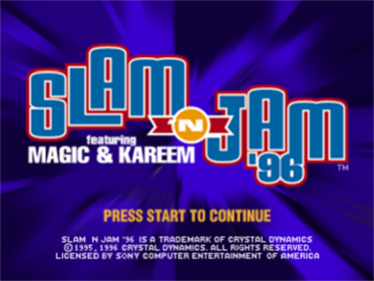 Slam 'n Jam '96 Featuring Magic & Kareem - Screenshot - Game Title Image