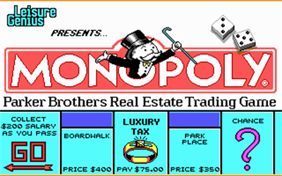 Leisure Genius presents Monopoly - Screenshot - Game Title Image