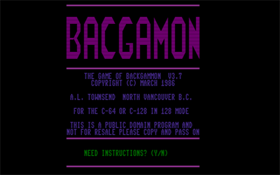 Bacgamon - Screenshot - Game Title Image