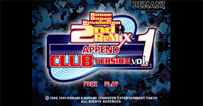 Dance Dance Revolution: 2nd ReMix: Append Club Version Vol. 1 - Screenshot - Game Title Image