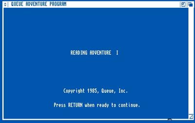 Reading Adventure I - Screenshot - Game Title Image