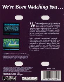 Labyrinth: The Computer Game - Box - Back Image