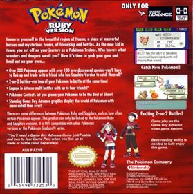 Pokémon Ruby Version - Box - Back Image