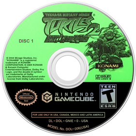 Teenage Mutant Ninja Turtles 2: Battle Nexus - Disc Image