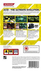 Metal Gear Ac!d 2 - Box - Back Image