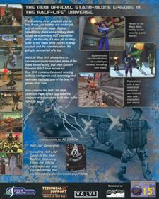 Half-Life: Blue Shift - Box - Back Image