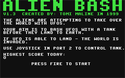 Alien Bash - Screenshot - Game Title Image