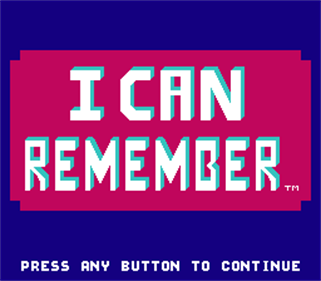Fisher-Price: I Can Remember - Screenshot - Game Title Image